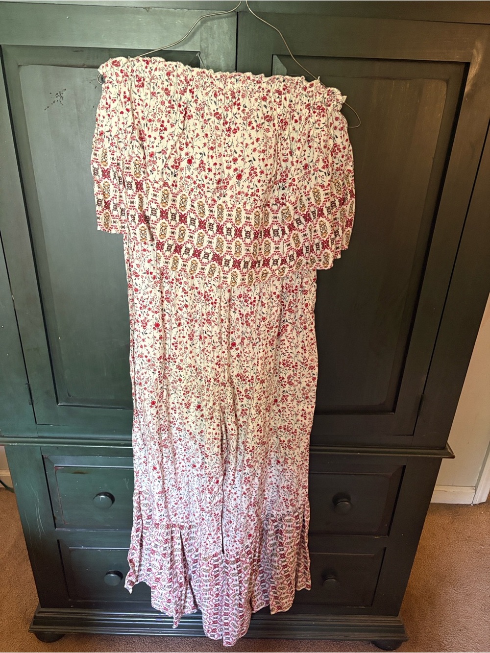 Japna Floral wide leg strapless romper